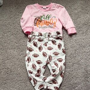 Pink Football Pajama Set